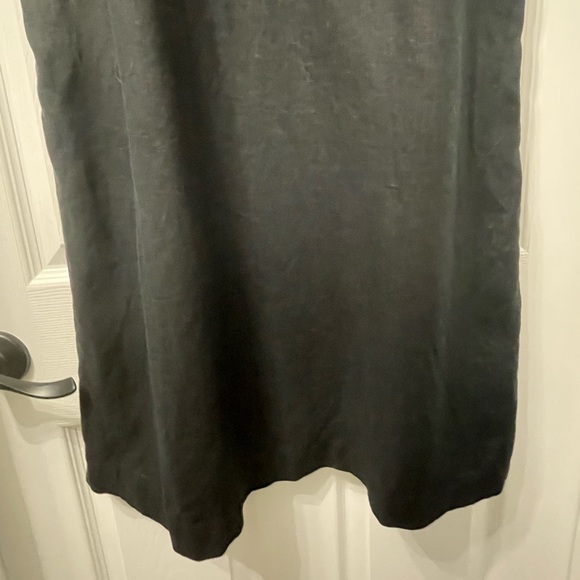 47-Garnet Hill 100% Linen Shirtdress Black Sleeveless Lagenlook Coastal Size 12 - Picture 6 of 8